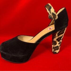 GUC Kling Womens Leopard Print Cone Heel Shoes - Size 10